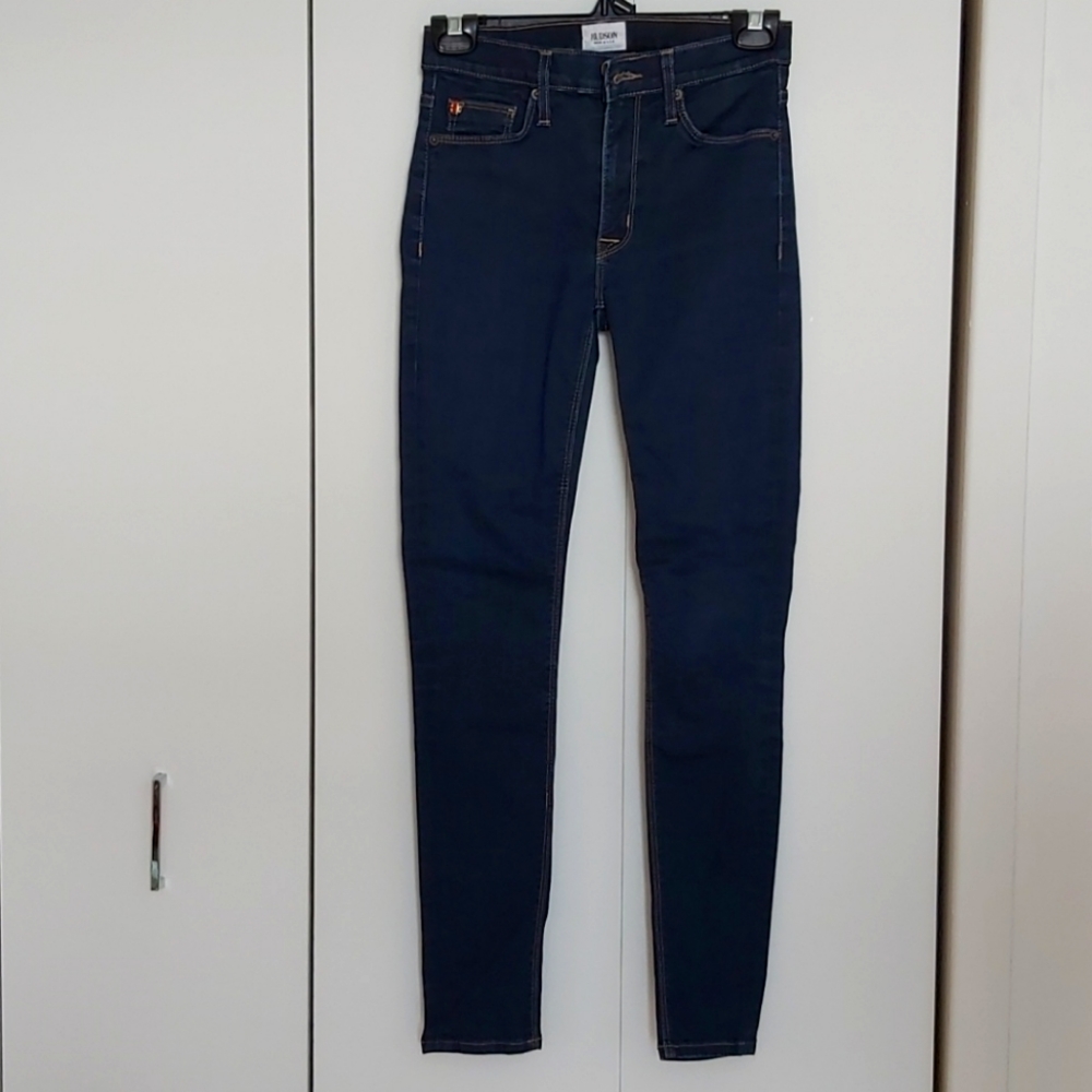 Hudson Highrise Skinny Jeans in Dark Indigo Blue
